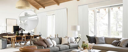 ChadMade Ceiling Track Kit with Hooks, Wall Mount Curtain Track, x-Large Size for Space 12ft - 18ft Wide, Single Window Rods Work with Grommet and Pinch Pleated Curtain