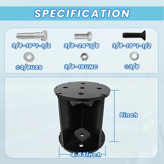 FLOVENTIS 5" Straight Air Helper Spring Spacer, Heavy-Duty Steel Compatible with Ford F150/F250/F350, Chevy, GMC, Ram, Toyota Air Springs Lift Spacer (7X1271)