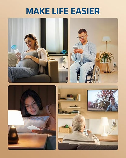 DEWENWILS Remote Control Outlet Wireless Wall Mounted Light Switch, Electrical Plug in On Off Power Switch for Lamp, Fan, Household Appliance, No Wiring, 100 Feet RF Range, ETL Listed, Programmable