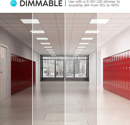 2x4 FT LED Light Flat Panel, 40/50/60W, Color Temperature Selectable 3K | 4K | 5K, Dimmable Recessed Drop Ceiling Lights, 5000/6250/7500 Lumens, Lay Fixture Office (16 Pack)