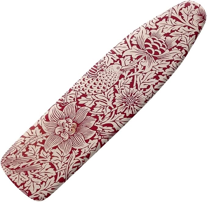 ZCFYGDX Vintage Red Floral Print Ironing Board Cover with Elastic Edge 3 Bottom Nylon Buckle Straps Breathable Resist Scorch Staining Suitable for Size-2XL Iron Board House William Morris Decor