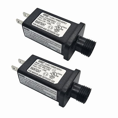 4.5V LED Controller LED Transformer Class 2 Power Supply, IP44 Waterproof Low Voltage Transformer US Plug for Christmas Light, String Light (4.5V 0.6A 2Packs)