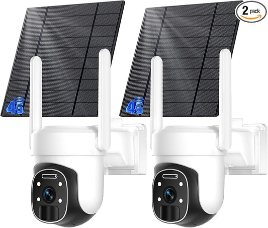 HUEVUE 4G LTE Cellular Security Camera Outdoor, 2K No WiFi Solar Camera Outdoor Wireless Color Night Vision, Cellular Cameras for Security 360° Viewing, PIR Motion Sensor for Farm/RV Update