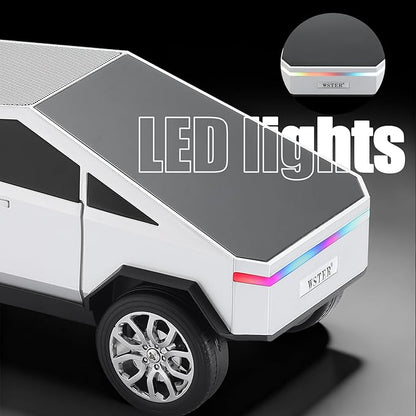 WSTER Portable Car Model Bluetooth Speaker with HD Stereo Sound, TWS Dual Pairing, LED Display, Truck-Style Wireless Speaker for Home, Office, Gaming & Collectible Display (Silver)