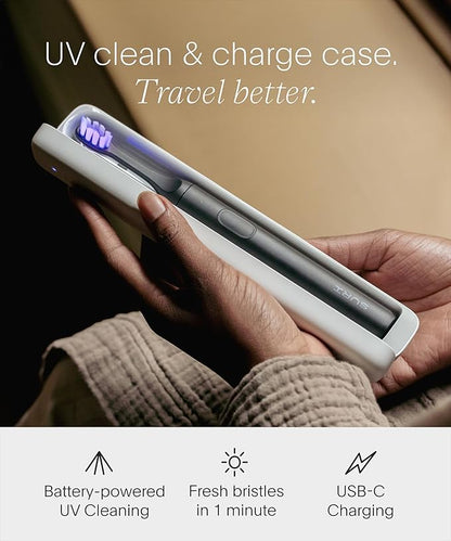 SURI 2.0 New Sonic Electric Toothbrush with Pressure Sensor & UV-Cleaning Travel Case |1 Month+ Battery | Electric Toothbrush for Adults | Travel Toothbrushes | Tooth Brush | Black