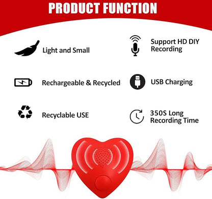 Voice Recorder,XLW 350s Voice Box for Recordable Presents Button Sound Box for Stuffed Animals, Mother's Day Valentine Christmas Plush Toy,Manual DIY Creative Sound Present for Boys Girls-2P