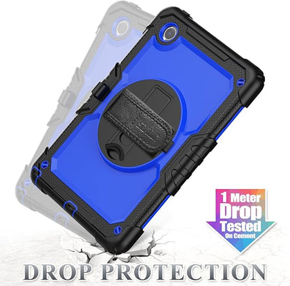 SEYMAC stock Tablet Case for Lenovo Tab M11 (TB-330FU/TB-330XU) 11 inch Drop-Proof Protection Cover with 360° Rotate Stand & Strap [Pen Holder] & Screen Protector/K11/Xiaoxin Pad 2024, Blue+Black