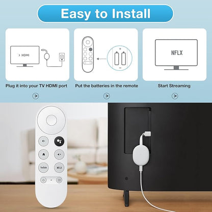 Replacement for Google-Chromecast-Remote, for Chromecast with Google TV Remote 4K/HD & Google TV Streamer 4K(Only for Snow Chromecast Google)