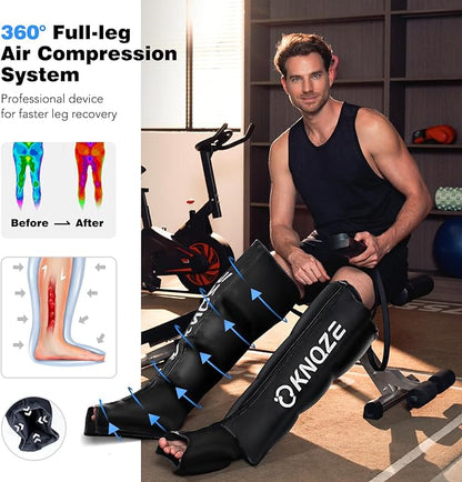 KNQZE Air Compression Recovery System, Foot and Full Leg Recovery Boots with Dynamic Pressure for Fast Therapy, Professional Device for Circulation and Pain Relief