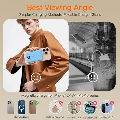 Magnetic Portable Charger, 16800mAh Wireless Power Bank, with 20W USB-C Fast Charging and LED Digital Display Magnetic Battery Pack, Compatible with iPhone 16/15/14/13/12 Full Series (2025)