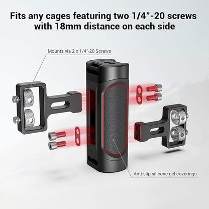 SmallRig Mini Side Handle Handgrip with Dual 1/4"-20 Screw Mount for Mirrorless Digital Camera DSLR Camera Small Camera Cage Built-in Wrench, Up and Down Adjustable, Pack of 2-4957