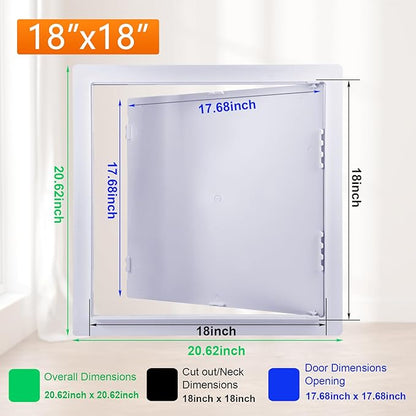 Suteck 18 x 18 Inch White Access Doors, Reinforced Hinged Access Panel for Drywall Walls and Ceilings