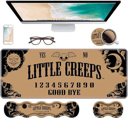 Ergonomic Keyboard Wrist Rest & Mouse Pad Wrist Rest Set, Large XXL Gaming Desk Mat 31.5"x 11.8" with Non-Slip Base, Memory Foam, Easy Typing Pain Relief for Home & Office, Ouija Board