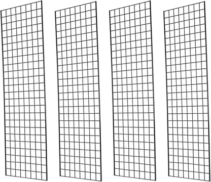 NEESEEYEE Commercial Grade Gridwall Panels – Heavy Duty Grid Panel for Any Retail Display, 2’ Width x 6’ Height, 4 Gridwall Panels Per Carton (Black Finish)