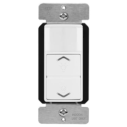 TOPGREENER Motion Sensor Light Switch Dimmer, Electronic Dimmer with PIR Motion Sensor, Occupancy & Vacancy Modes, 150W LED/CFL, Single-Pole, UL Listed, TDODS5-120, White