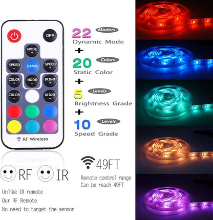 Mini Remote Controller for RGB Color LED Strip Lights, RF Dimmer for 12V DC LED Ribbon, LED Neon Sign, Wireless Remote Control for Dimmable 3528 5050 Under Cabinet Puck Lights(RGB)
