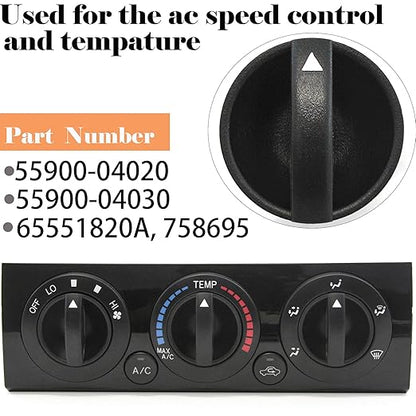 Tacoma HVAC Heater Control Knob Compatible with 2005-2011 Toyota Tacoma Dials Blower Temperature Air Flow Control Switch Knob 65551820A 758695
