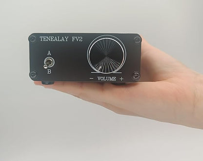 TENEALAY HiFi RCA Passive Preamp Stereo Audio Preamplifier with Volume Control, A/B Audio Switch selector FV2