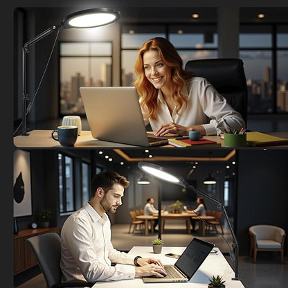 Desk Ring Light, 10" LED Ring Light for Desk with Clamp, 360°Rotate & Flexible Height Full-Screen Overhead Ringlight for Video Recording, TikTok, YouTube, Live Streaming, Content Creation, Black