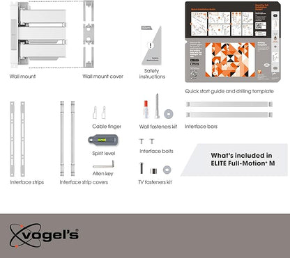 Vogel's TVM 5445 Full-Motion Ultra-Thin TV Wall Bracket for 32-65 inch TVs, Max. 77 lbs, Swivels up to 180°, Full-Motion TV Mount max. VESA 400x400, Universally Compatible