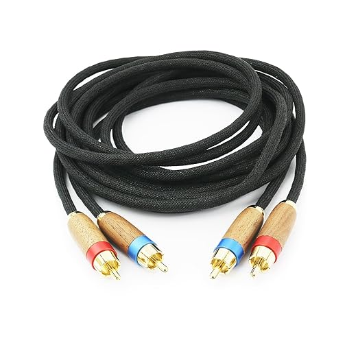 NewFantasia Audiophiles 2RCA Male to 2RCA Male Stereo Audio Cable HiFi System Interconnect Cable 6N OCC Copper Silver Plated Cord Walnut Wood Shell 2 RCA to 2 RCA 2m 6.6ft