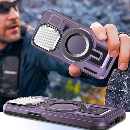 Camera Stand Case for iPhone 13 Pro Max, [Compatible with Mag Safe] [Lens Cover] 2024 Version Military Grade Protective Soft Case for iPhone 13 Pro Max 6.7 inch Men Women, Purple