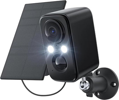IHOXTX Security Cameras Wireless Outdoor: Cameras for Home Security WiFi Camera with Solar Panel Battery Powered Surveillance System Kit Motion Sensor Alarm Floodlight Night Vision IP66 Waterproof