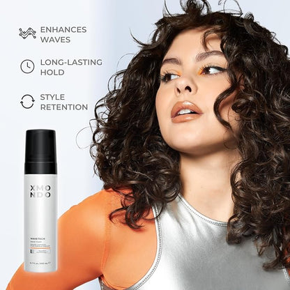 XMONDO Hair Wavetech Wave Foam, Vegan Styling Foam for Wavy Hair with Pro-Vitamin B5 and Nutrients to Hydrate Hair, Enhance Natural Curl Pattern and Fight Frizz, 6.7 Fl. Oz