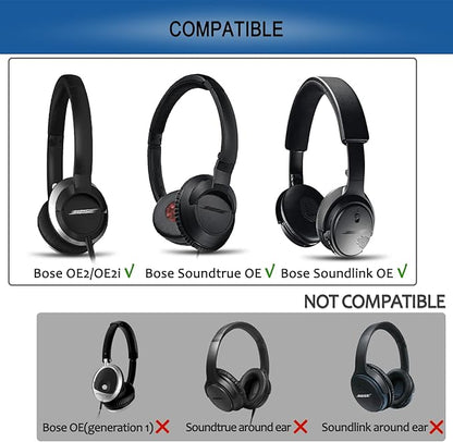 Ear Pads Replacement for Bose On-Ear 2 Headphones, GVOEARS Ear Cushion Pad for Bose OE2 / OE2i / SoundTrue/SoundLink OE Wireless Headphones, Durable & Longer Lasting (Black Pad)