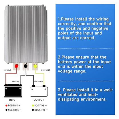 HUGEBO 60A 720W Voltage Converter Reducer 48V/36V to 12V,Converter Voltage Regulator,Waterproof Power Transformer for Golf Cart & Truck