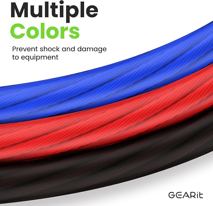GEARit 8 Gauge Wire (25ft Each - Black/Blue Translucent) Copper Clad Aluminum CCA - Primary Automotive Wire Power/Ground, Battery Cable, Car Audio Speaker, RV Trailer, Amp, Electrical 8ga AWG 25 Feet