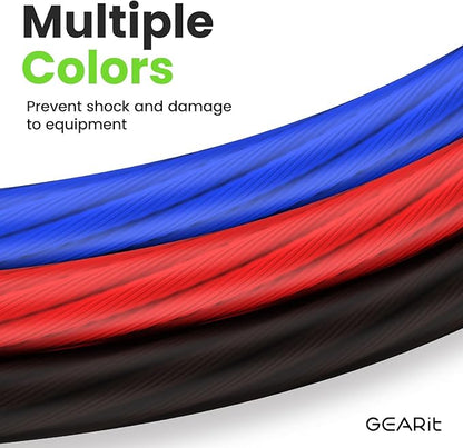 GEARit 4 Gauge Wire (50ft Each - Black/Red Translucent) Copper Clad Aluminum CCA - Primary Automotive Wire Power/Ground, Battery Cable, Car Audio Speaker, RV Trailer, Amp, Electrical 4ga AWG 50 Feet