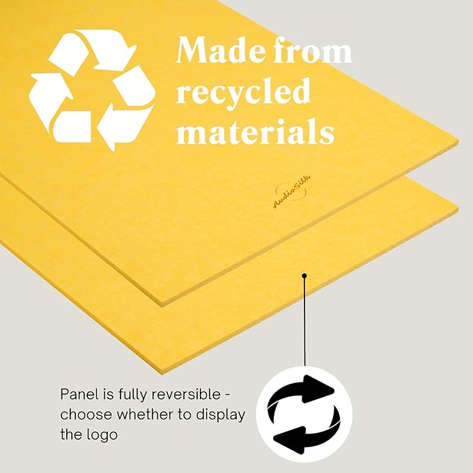 AudioSilk Acoustic Panels, 4 Pack ROOM KIT, Large, 46" x 23", Yellow