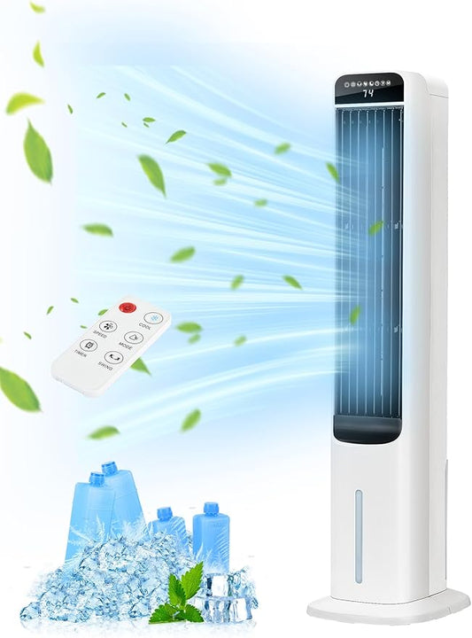 KEGIAN Portable Air Conditioners, 35" Cooling Fans that Blow Cold Air, Evaporative Air Cooler