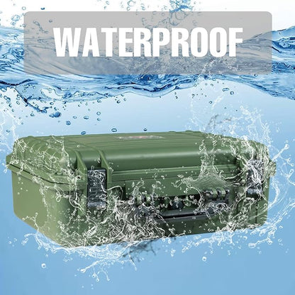 18x 13.8x 8 Inch Hard Case, Portable Weather Waterproof Protective Camera Case with Customizable Foam, Fit Use of Drones, Camera, Equipments Green