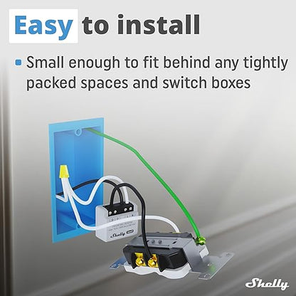 Shelly PM Mini Gen3 | WiFi Smart Power Meter 1 Channel 16 A | Home Automation | Bluetooth Gateway | Compatible with Alexa & Google Home | iOS Android App | No Hub Required | Smart Schedules