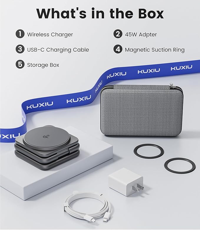 Qi2 Certified 3 in 1 Charging Station for Samsung, Aluminum Alloy Foldable 15W Wireless Charger for Galaxy S25 Series Z Flod 7, Fast Charger for Galaxy Watch Ultra, for Galaxy Buds