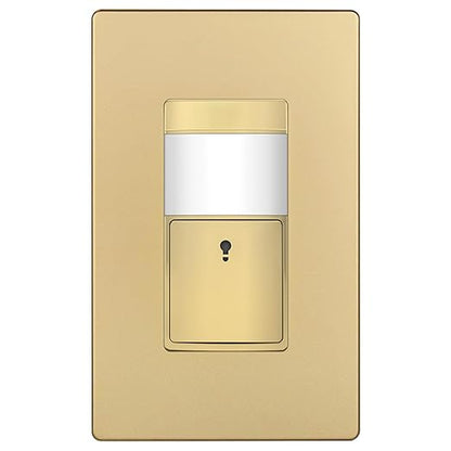 TOPGREENER Motion Sensor Light Switch, Occupancy & Vacancy Motion Sensor Switch, 𝐎𝐩𝐞𝐫𝐚𝐛𝐥𝐞 𝐖𝐢𝐭𝐡𝐨𝐮𝐭 𝐆𝐫𝐨𝐮𝐧𝐝 𝐖𝐢𝐫𝐞, No Neutral Wire, Single Pole, TDOS5-HL-GD, Gold