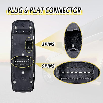 Vurkcy Driver Side Power Window Switch Door Lock Control Button Compatible with 2009 2010 2011 2012 Dodge RAM 1500/2500/ 3500 Quad & Crew Cab Pickup, Double Auto Buttons Replaces 4602863AB, 4602863AC