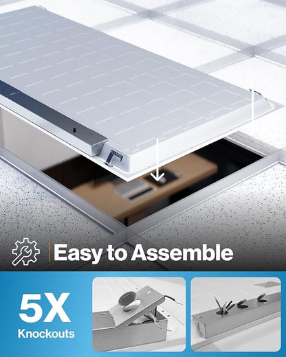 Sunco 30 Pack 2x4 LED Flat Panel Light Drop Ceiling Office Shop Commercial Warehouse Fixture, 6500 Lumens, Selectable Features, 30W/40W/50W, 4000K/5000K/6000K, Dimmable (0-10V), Dustproof ETL.