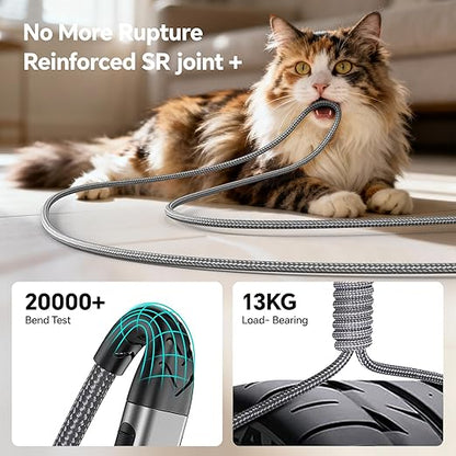 AWIC Compatible with i Phone, USB A to Lightniing Cable, 3Pack 10FT Long Fast Charging Cord Braided Appple Phone Cable for i Phone 14 13 12 11 Pro Max XS XR and More - Grey