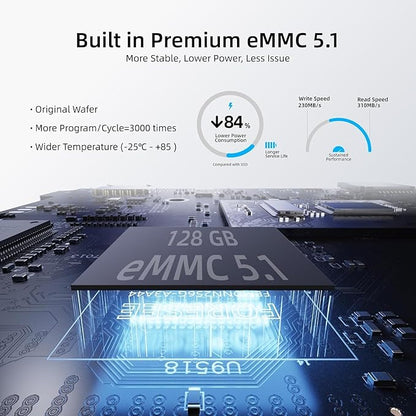MeLE Quieter3C Fanless Mini PC, Celeron N5105, 8GB RAM, 128GB Storage, Full-Function USB-C, WiFi 5, Support Triple Screen Display, Slim Desktop on Industrial, Home, Office