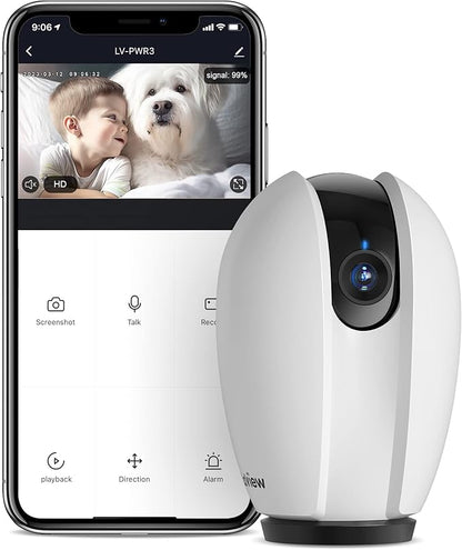 LaView Indoor Security Camera, Baby Monitor with Sound/Motion Detection and Night Vision,WiFi Camera Home Pet Dog Surveillance Camera with App,Two-Way Audio,360-degree IP Camera Work with Alexa