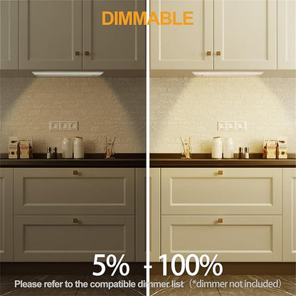Ansen 3Packs of Under Cabinet Lights for Kitchen, 48in 26W 1720LM, Dimmable Hardwire Led Light for Closet, CRI>92, R9>90, 3 Color Temperature, 3000K/4000K/5000K(Warm White, Cool White, Daylight)