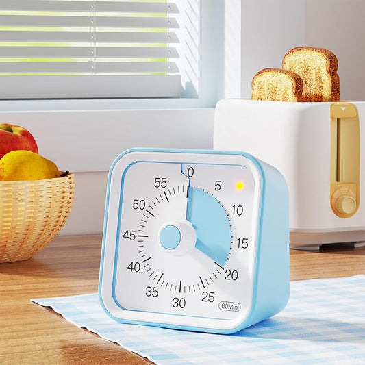 InfPokid Visual Timer for Kids with Pause Function, 60 Minute Countdown Timer for Kids Desk Study, Teaching, Kitchen Cooking, Office Meetings, Time Management for ADHD (Blue)
