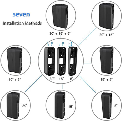 Adjustable Doorbell Angle Mount for Blink Video Doorbell 1st Gen and for REOLINK Video Doorbell WiFi Camera (30°+15°L/R+5°Up/Down Corner Wedge)