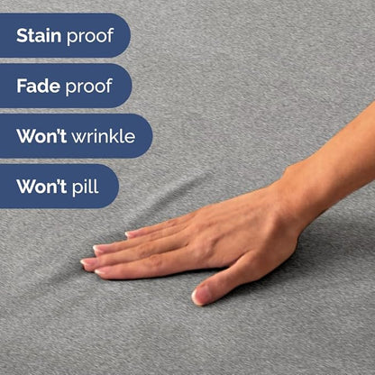 RV Short Queen Sheet Set 60 X 75 - 4 Piece RV Short Queen Bed Sheets - Soft, Breathable & Cooling - Designed for Bunks, Trailers & Campers - Fits 8” to 12" Mattress - Luxury Bedding - Heathered Grey