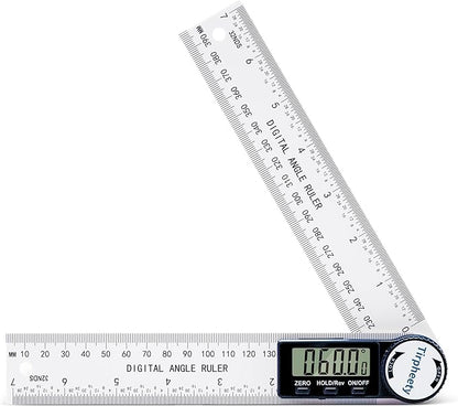 Tirpheety Digital Angle Finder Protractor, 3rd Generation Quick Display Angle Gauge Ruler, 7-Inch (200mm) Professional Measuring Tool for Woodworking, Carpentry, and Construction