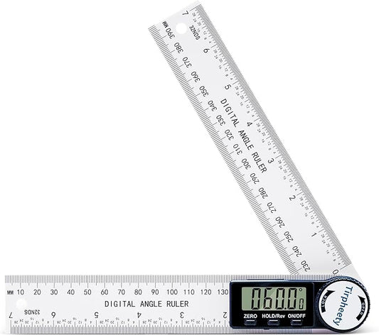 Tirpheety Digital Angle Finder Protractor, 3rd Generation Quick Display Angle Gauge Ruler, 7-Inch (200mm) Professional Measuring Tool for Woodworking, Carpentry, and Construction