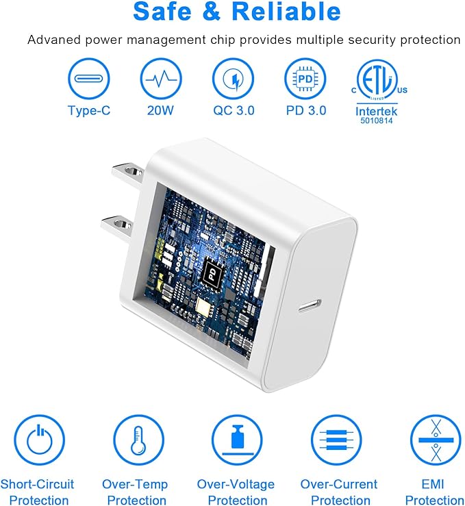 Matsusho iPhone 16 15 Charger Fast Charging 10 FT, 2 Pack 20W USB C Wall Charger Block with 10FT Long Type C to C Charging Cable for iPhone 16/16 Plus/16 Pro/16 Pro Max/15/15 Pro/15 Pro Max/15 Plus